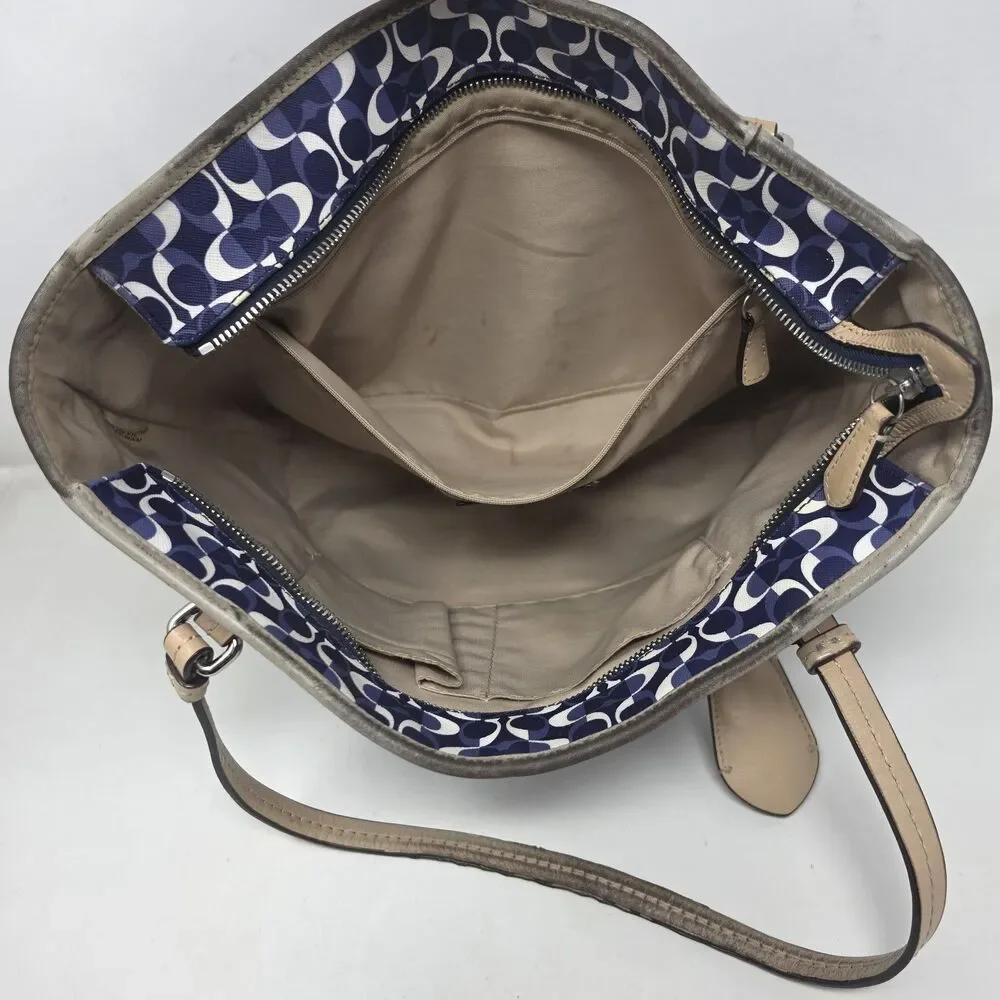 Coach F27350 Peyton Dream C Zip Top Tote Shoulder Bag Monogram Matching Wallet